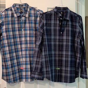 Men’s Lot of 2 Plaid Button Up Dress Shirts
